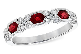 A318-85557: LDS WED RG .74 RUBY 1.00 TGW (4x3MM RUBY)