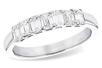 F319-73811: LDS DIA WED RG .97 TW (7 EMERALD CUTS)